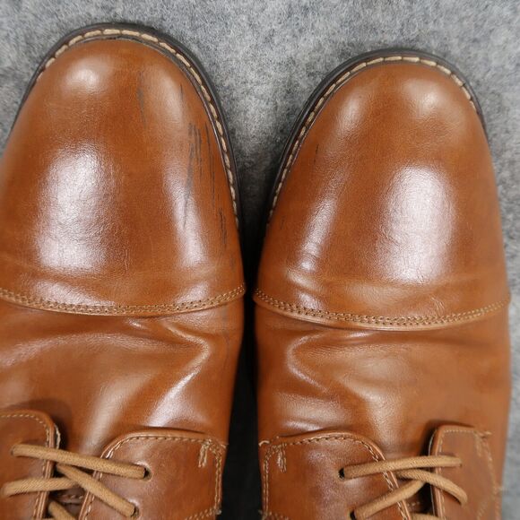 Dexter Shoes Mens 10 Oxford Derby Classic Cap Toe Formal Dress Brown Memory Foam - Picture 9 of 16